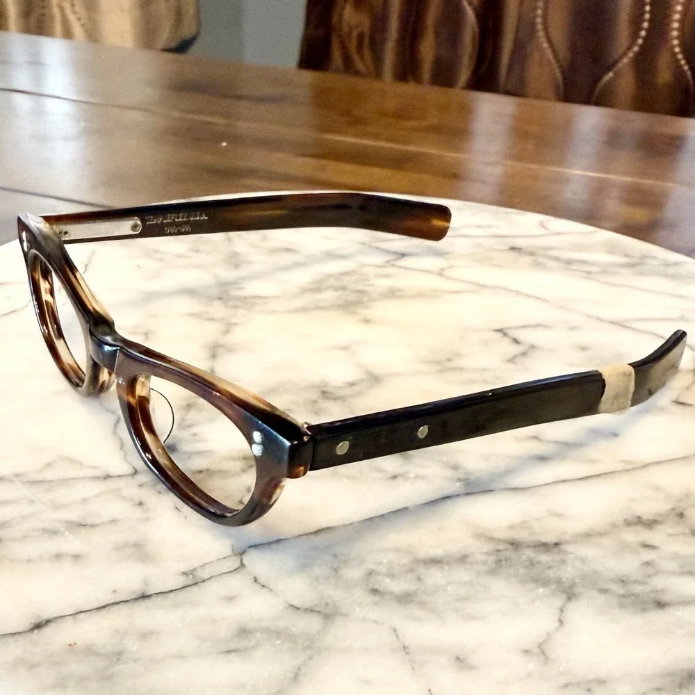 NEW! 50s VTG Templeflex MCM Cat Eye Women Eyeglass Frames Eye Glasses Brown